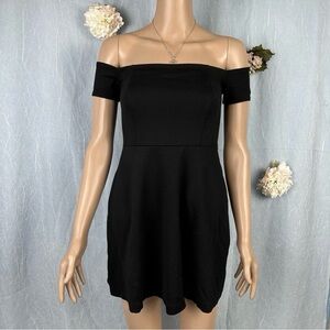 [11] Free People Elegant Black Off-Shoulder Mini Dress